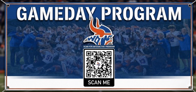 West Orange Warriors Gameday Program QR banner for the parking lot and stadium entry