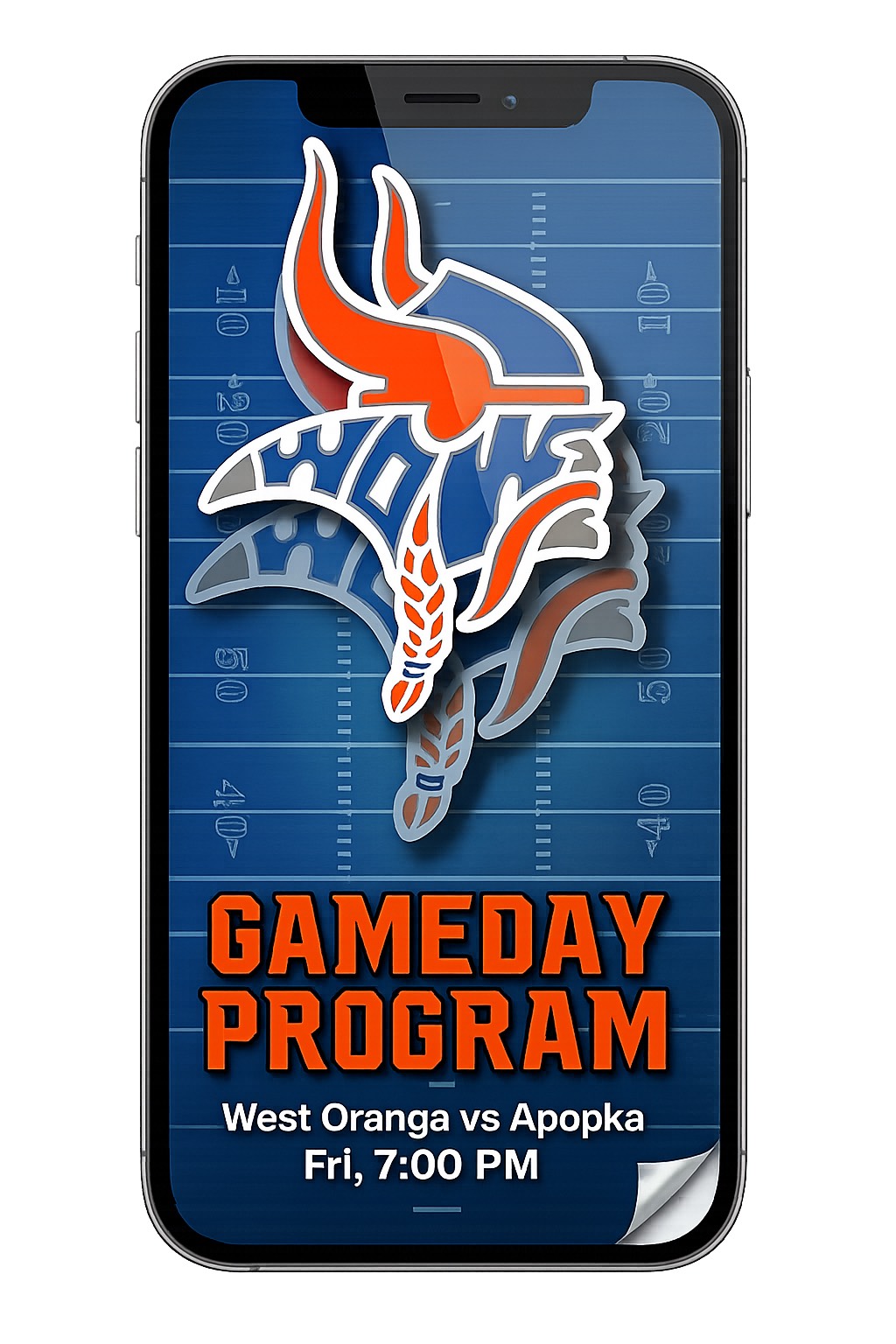 iPhone preview of the West Orange Warriors Digital Gameday Program